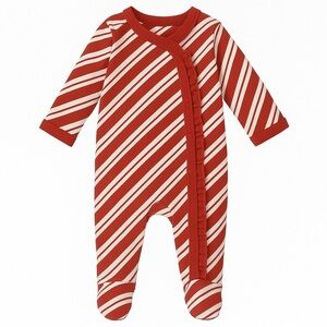 Candy Cane Stripe Holiday Pajama Onesie
